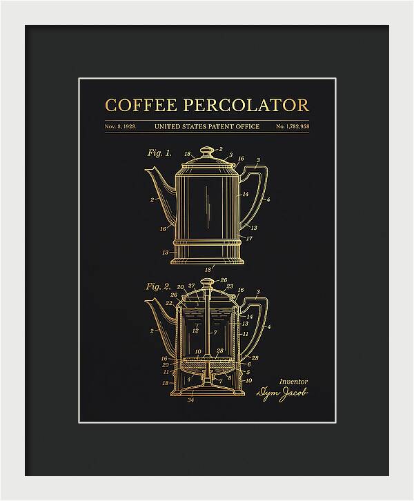 Coffee Percolator Gold Patent Us1782958a