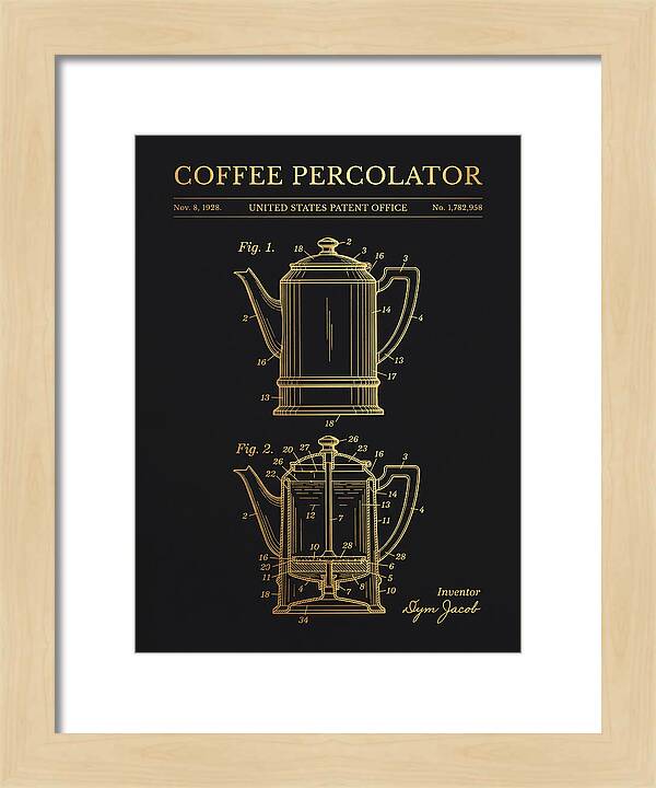 Coffee Percolator Gold Patent Us1782958a