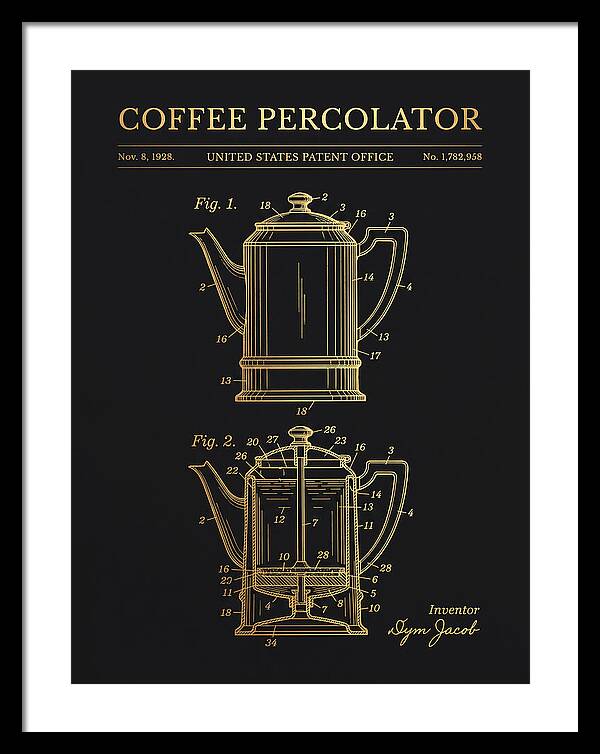 Coffee Percolator Gold Patent Us1782958a