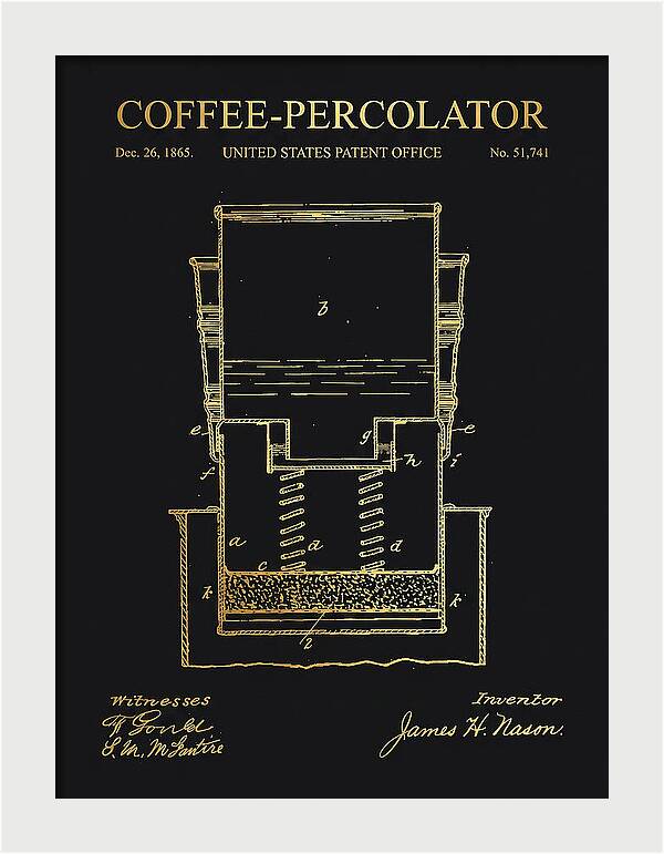 Coffee Percolator Gold Patent Us51741a