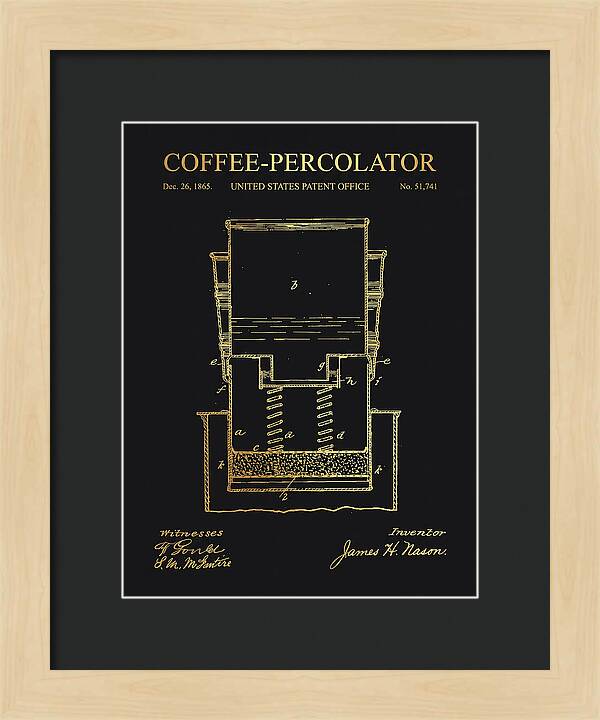 Coffee Percolator Gold Patent Us51741a