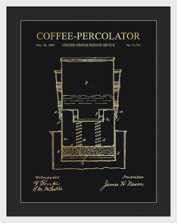 Coffee Percolator Gold Patent Us51741a