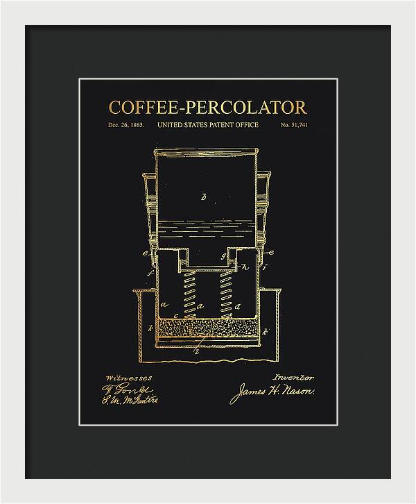 Coffee Percolator Gold Patent Us51741a