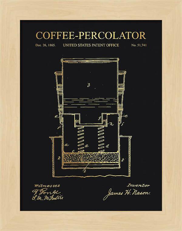 Coffee Percolator Gold Patent Us51741a