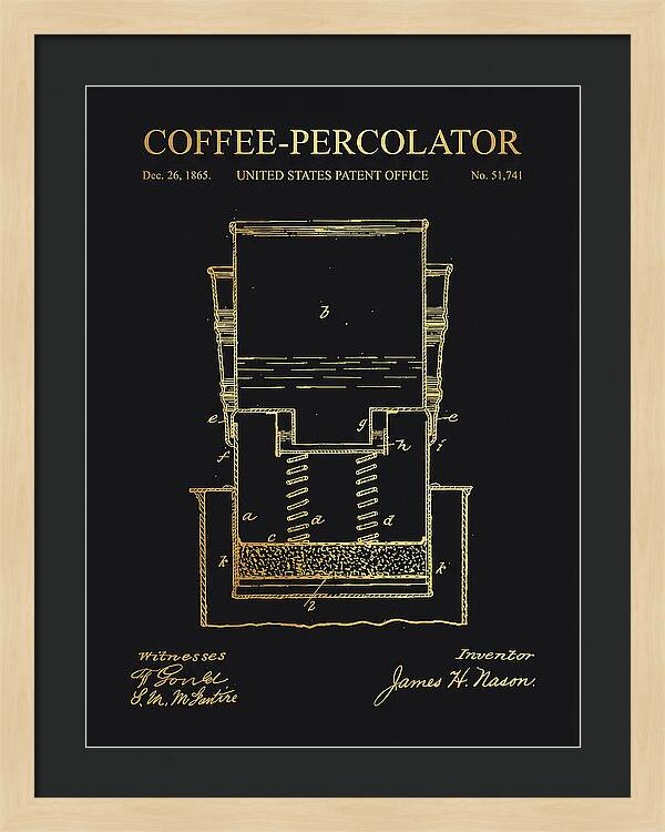 Coffee Percolator Gold Patent Us51741a