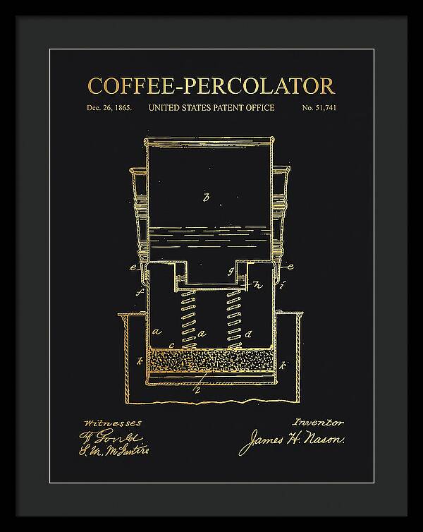 Coffee Percolator Gold Patent Us51741a