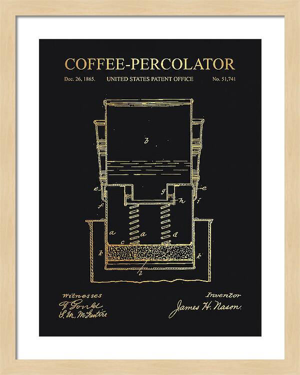 Coffee Percolator Gold Patent Us51741a