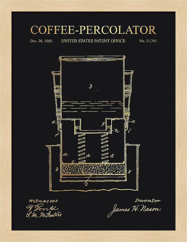 Coffee Percolator Gold Patent Us51741a