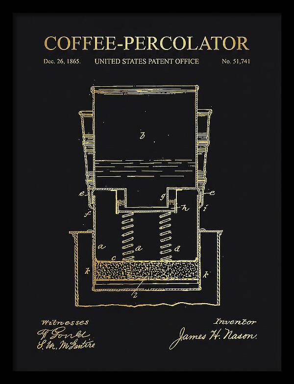 Coffee Percolator Gold Patent Us51741a