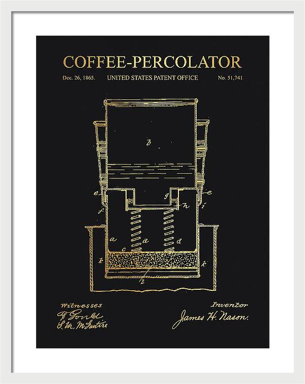 Coffee Percolator Gold Patent Us51741a