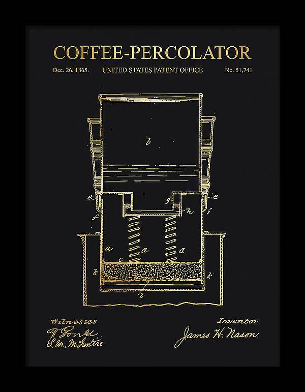Coffee Percolator Gold Patent Us51741a