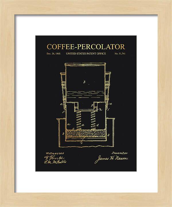 Coffee Percolator Gold Patent Us51741a
