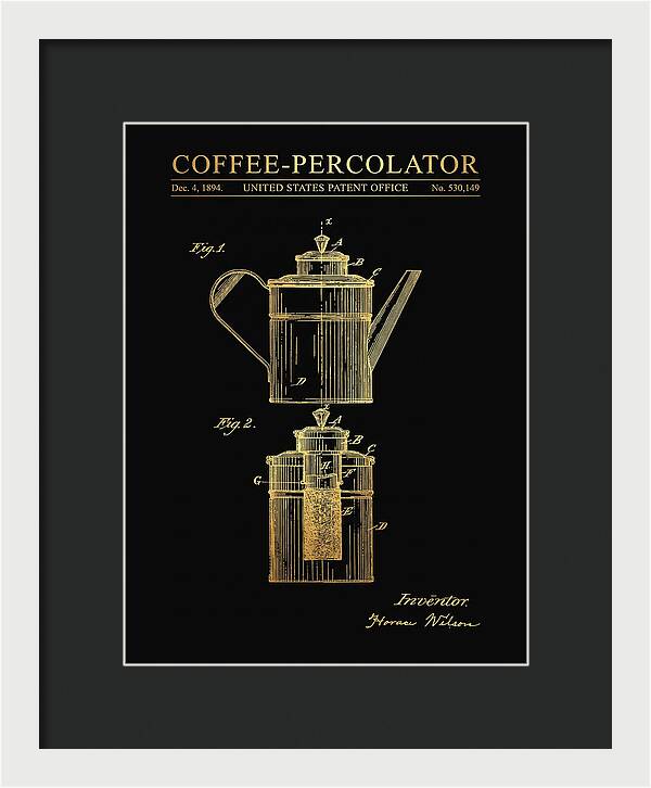 Coffee Percolator Gold Patent Us530149a