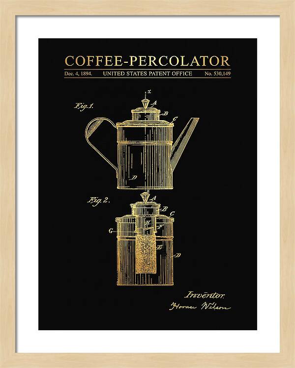 Coffee Percolator Gold Patent Us530149a