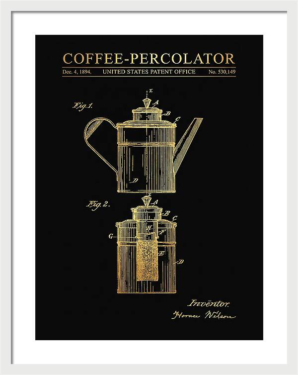 Coffee Percolator Gold Patent Us530149a