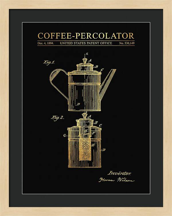 Coffee Percolator Gold Patent Us530149a