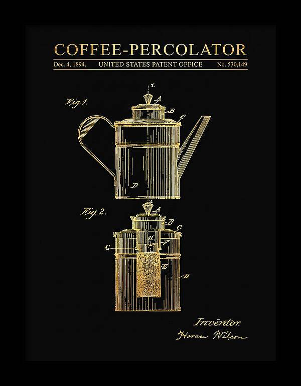 Coffee Percolator Gold Patent Us530149a