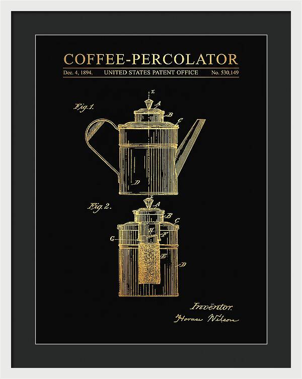 Coffee Percolator Gold Patent Us530149a