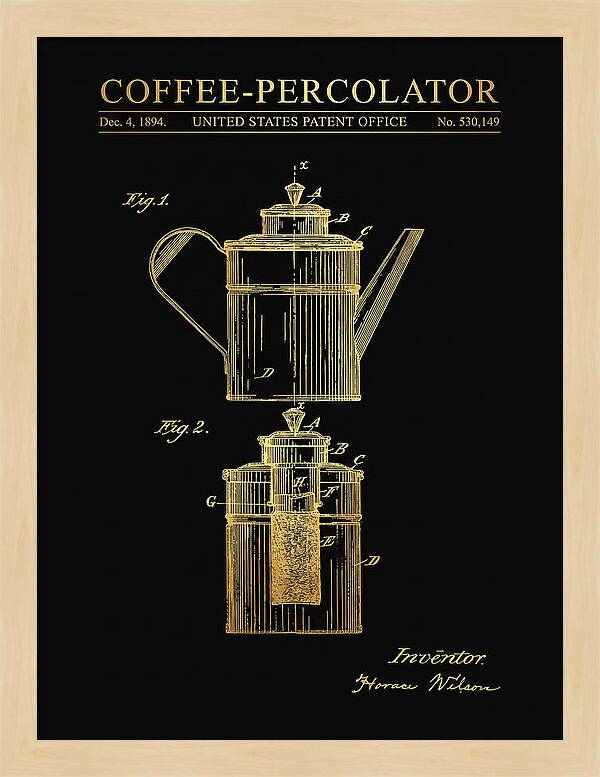 Coffee Percolator Gold Patent Us530149a