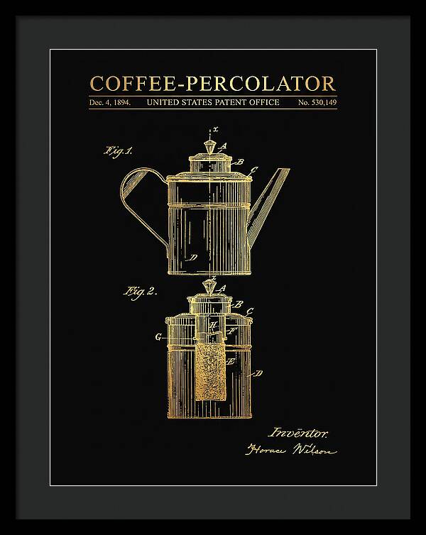 Coffee Percolator Gold Patent Us530149a