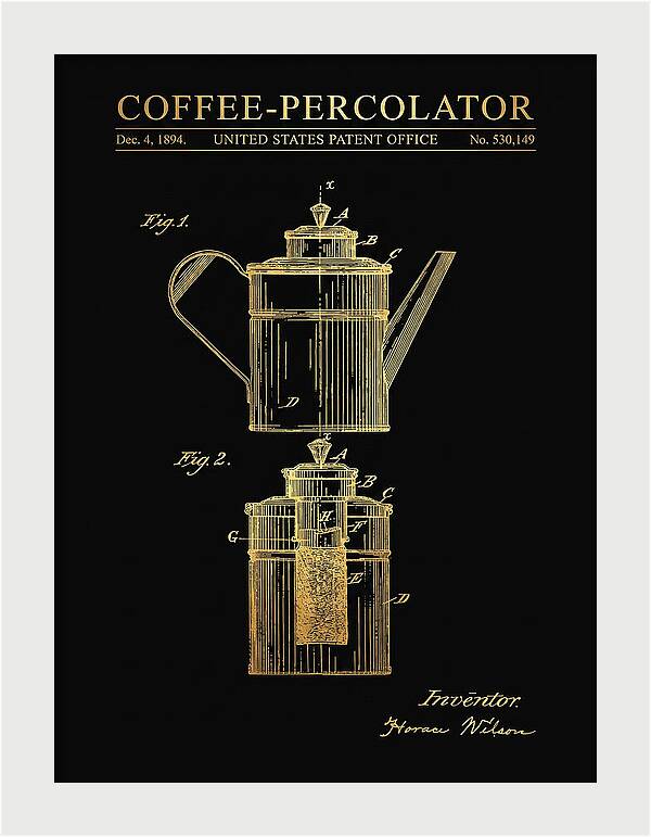 Coffee Percolator Gold Patent Us530149a