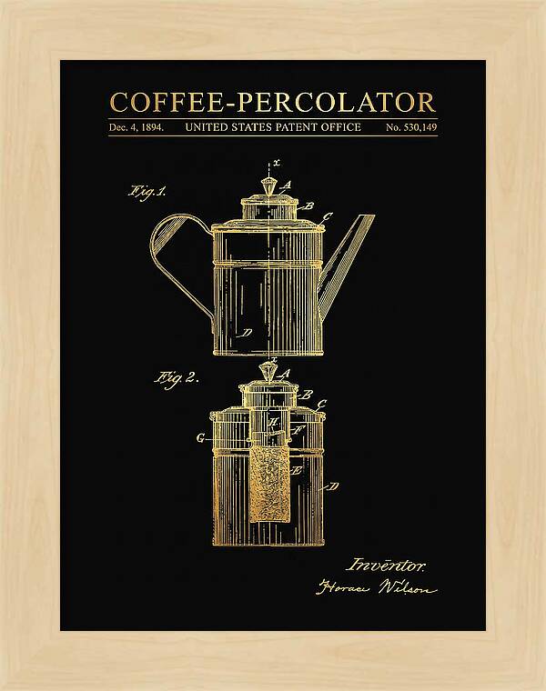 Coffee Percolator Gold Patent Us530149a