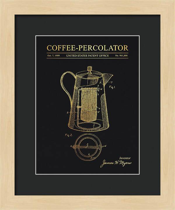 Coffee Percolator Gold Patent Us961886a