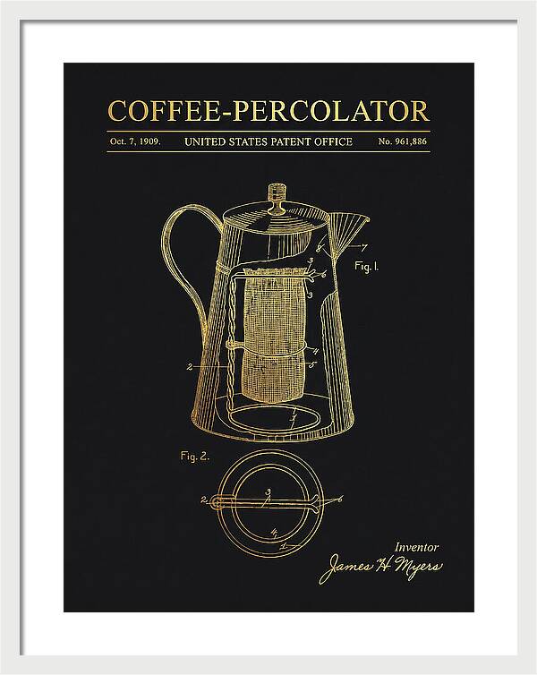 Coffee Percolator Gold Patent Us961886a