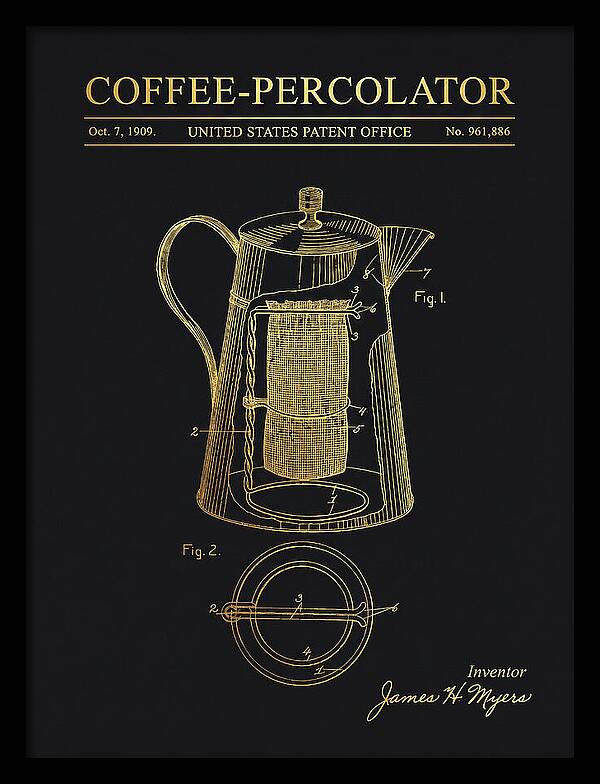Coffee Percolator Gold Patent Us961886a