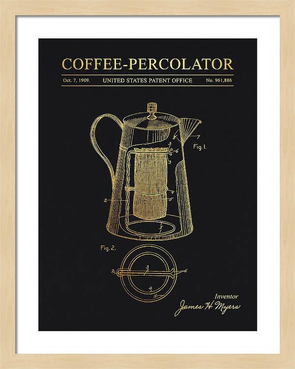 Coffee Percolator Gold Patent Us961886a