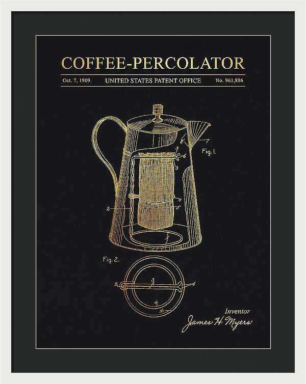 Coffee Percolator Gold Patent Us961886a