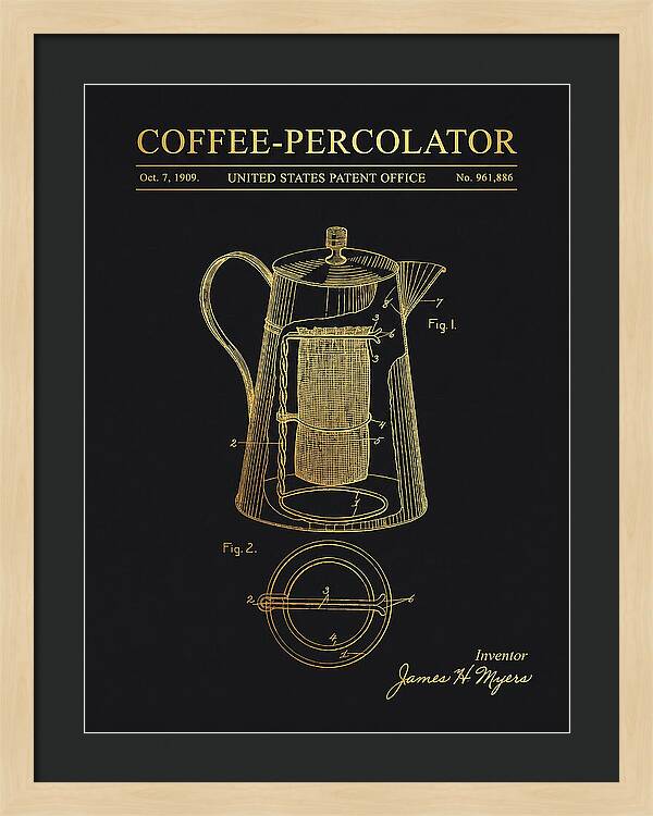 Coffee Percolator Gold Patent Us961886a
