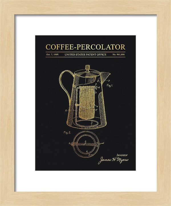 Coffee Percolator Gold Patent Us961886a