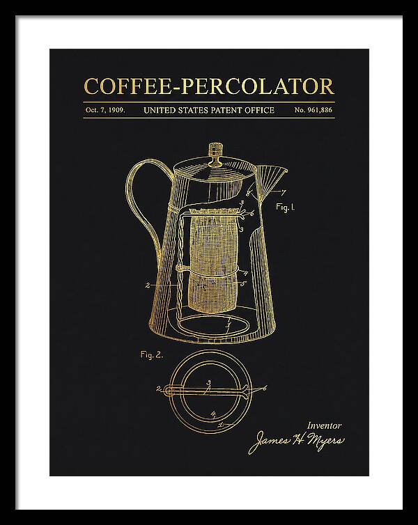Coffee Percolator Gold Patent Us961886a