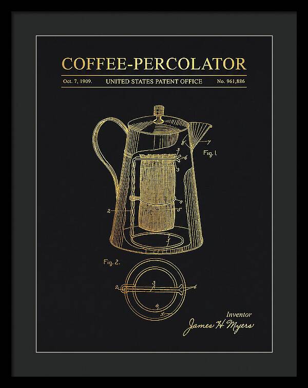 Coffee Percolator Gold Patent Us961886a