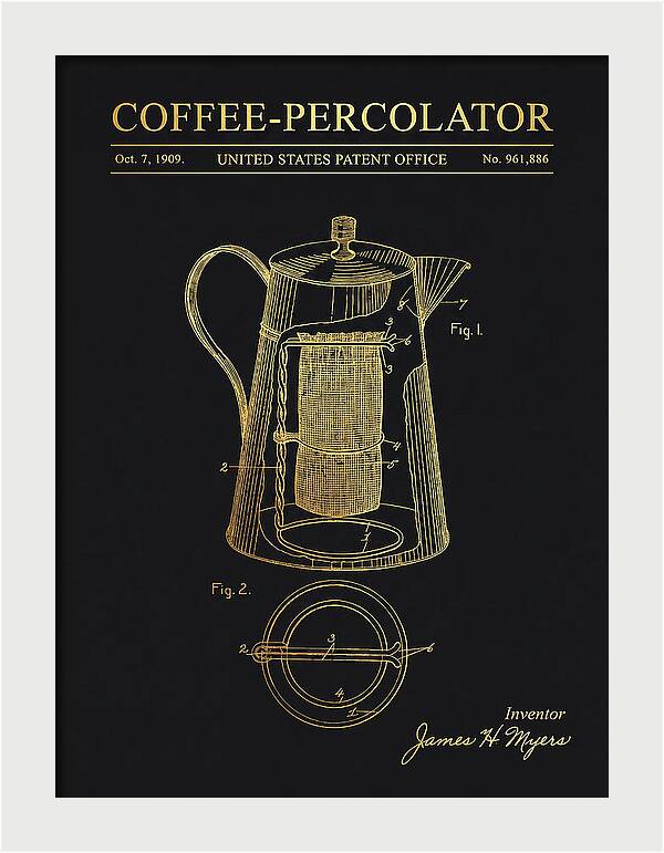 Coffee Percolator Gold Patent Us961886a