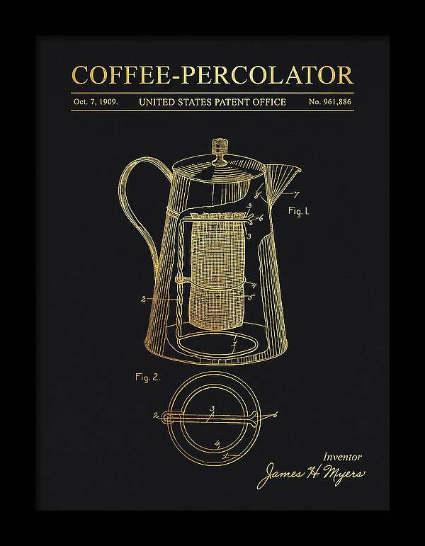 Coffee Percolator Gold Patent Us961886a