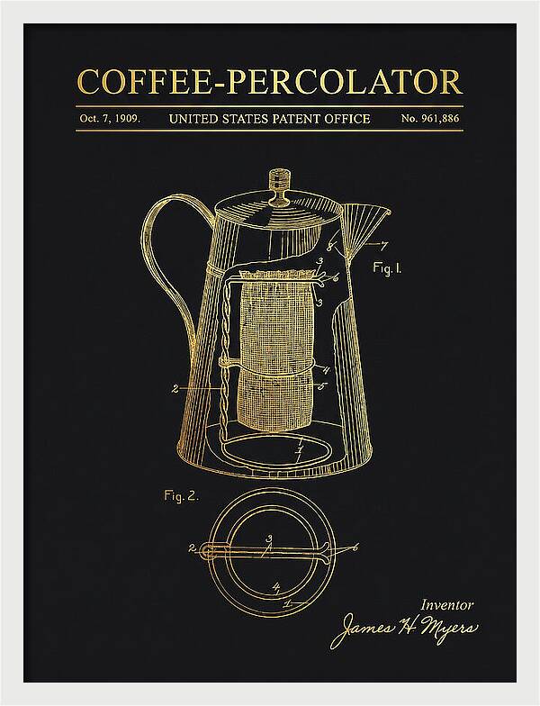 Coffee Percolator Gold Patent Us961886a