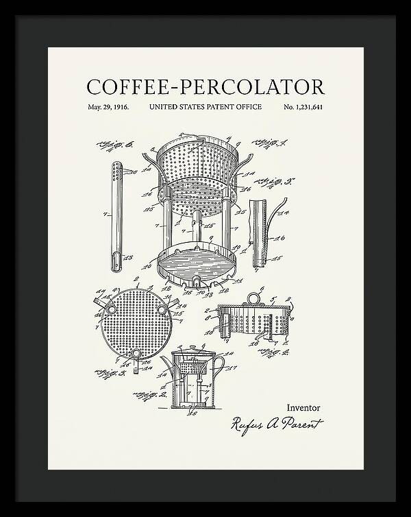 Coffee Percolator Minimalist Patent Us1231641a