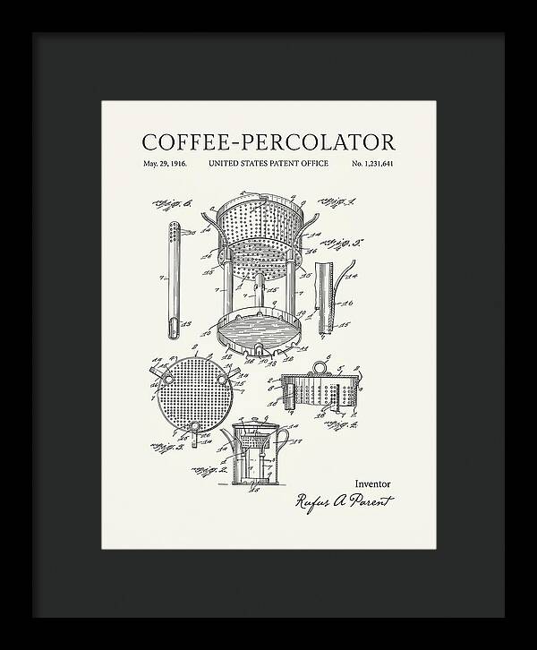 Coffee Percolator Minimalist Patent Us1231641a