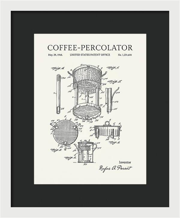 Coffee Percolator Minimalist Patent Us1231641a