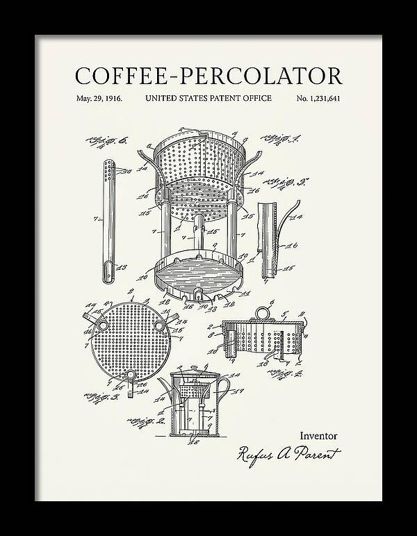 Coffee Percolator Minimalist Patent Us1231641a