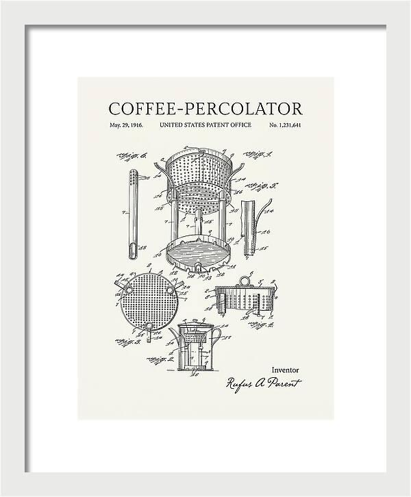 Coffee Percolator Minimalist Patent Us1231641a