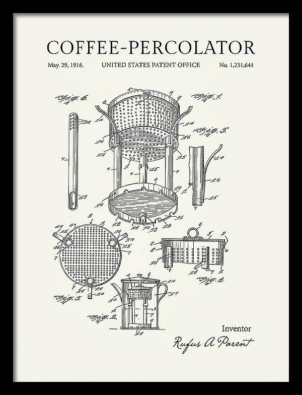 Coffee Percolator Minimalist Patent Us1231641a