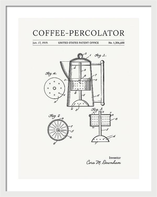 Coffee Percolator Minimalist Patent Us1306688a
