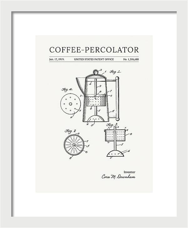 Coffee Percolator Minimalist Patent Us1306688a