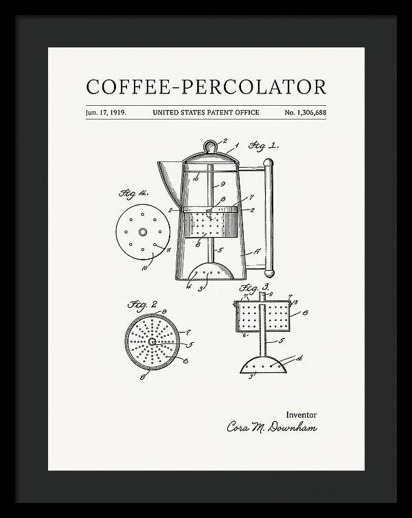 Coffee Percolator Minimalist Patent Us1306688a