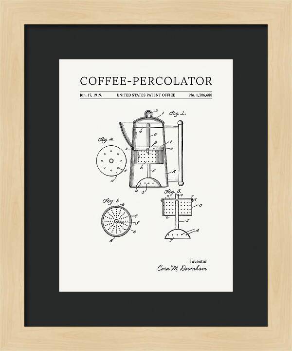 Coffee Percolator Minimalist Patent Us1306688a