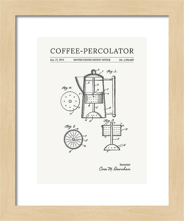 Coffee Percolator Minimalist Patent Us1306688a