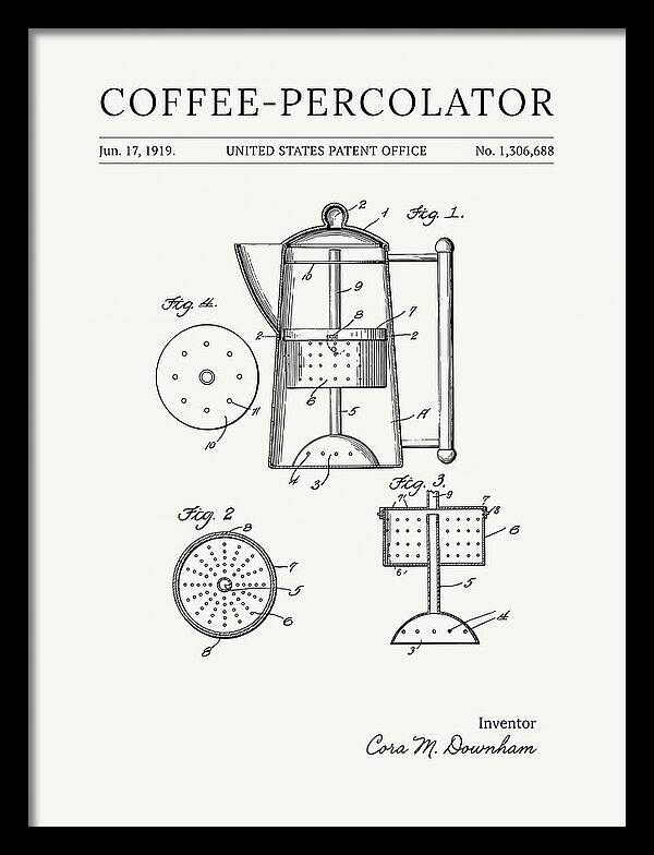 Coffee Percolator Minimalist Patent Us1306688a